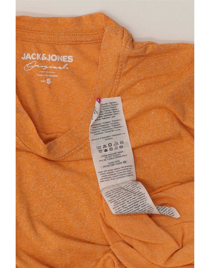 Jack & Jones Hombre Camiseta Top Small Naranja Moteado De Algodón