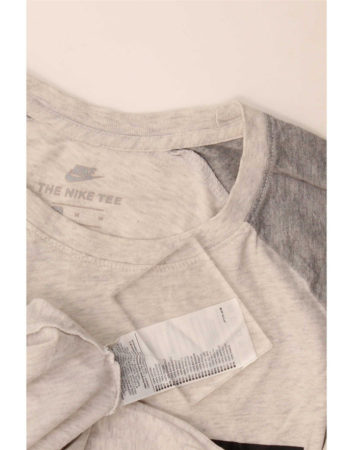 Nike Camiseta gráfica para hombre Top gris medio color block