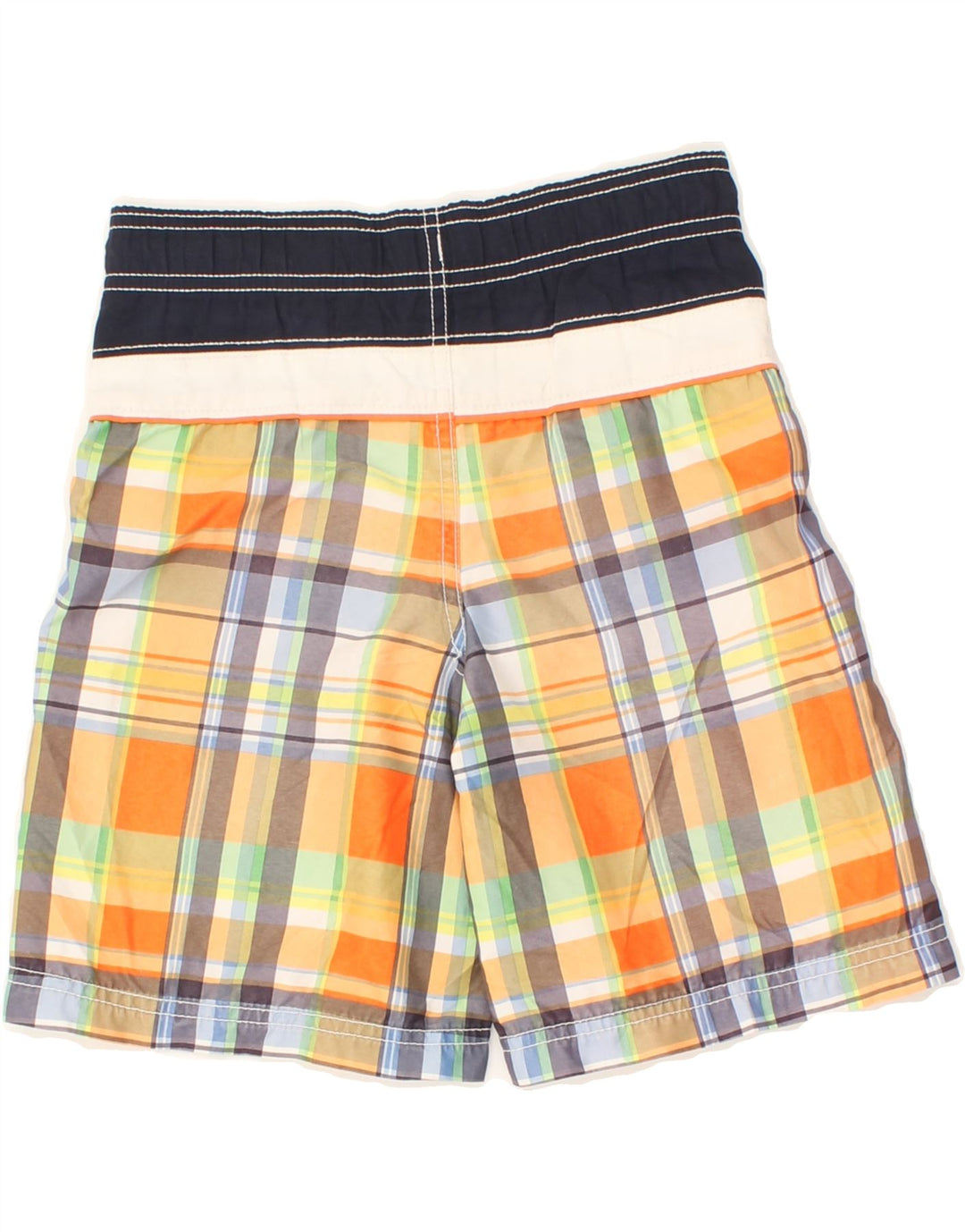 NAUTICA Boys Swimming Shorts 5-6 Years  Medium Orange Check Polyester Vintage Nautica and Second-Hand Nautica from Messina Hembry 