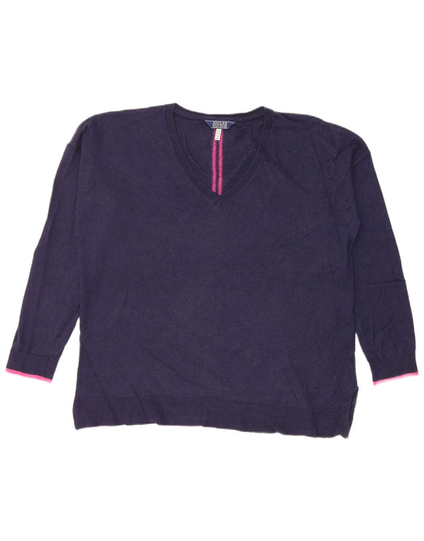 Joules Jersey con cuello en V para mujer UK 44 Medium Viscosa azul marino