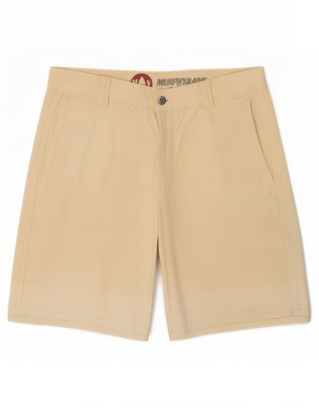 Murphy & Nye Pantalones cortos chinos para hombre medianos W33 Algodón beige