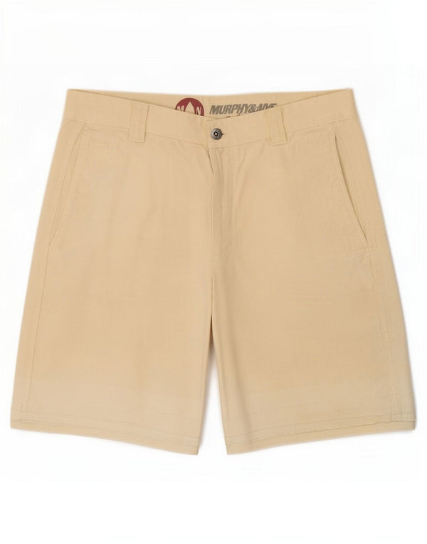 Murphy & Nye Pantalones cortos chinos para hombre medianos W33 Algodón beige