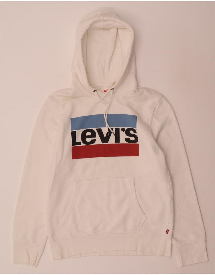 Levi's Hombre Sudadera Con Capucha Gráfica Jersey Pequeño De Algodón Blanco