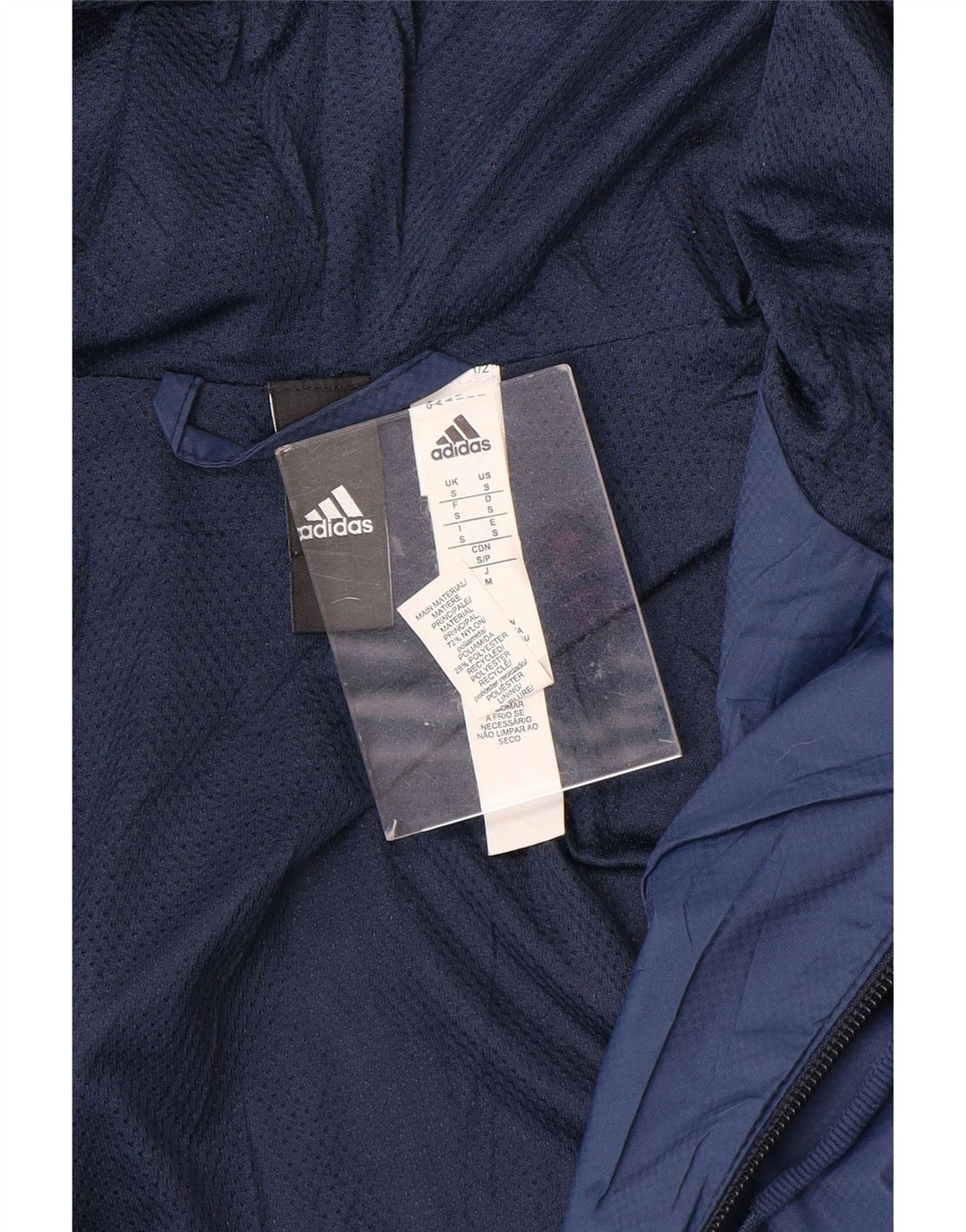 ADIDAS Chaqueta superior de chándal con capucha para hombre UK 36 Small Azul marino Poliéster