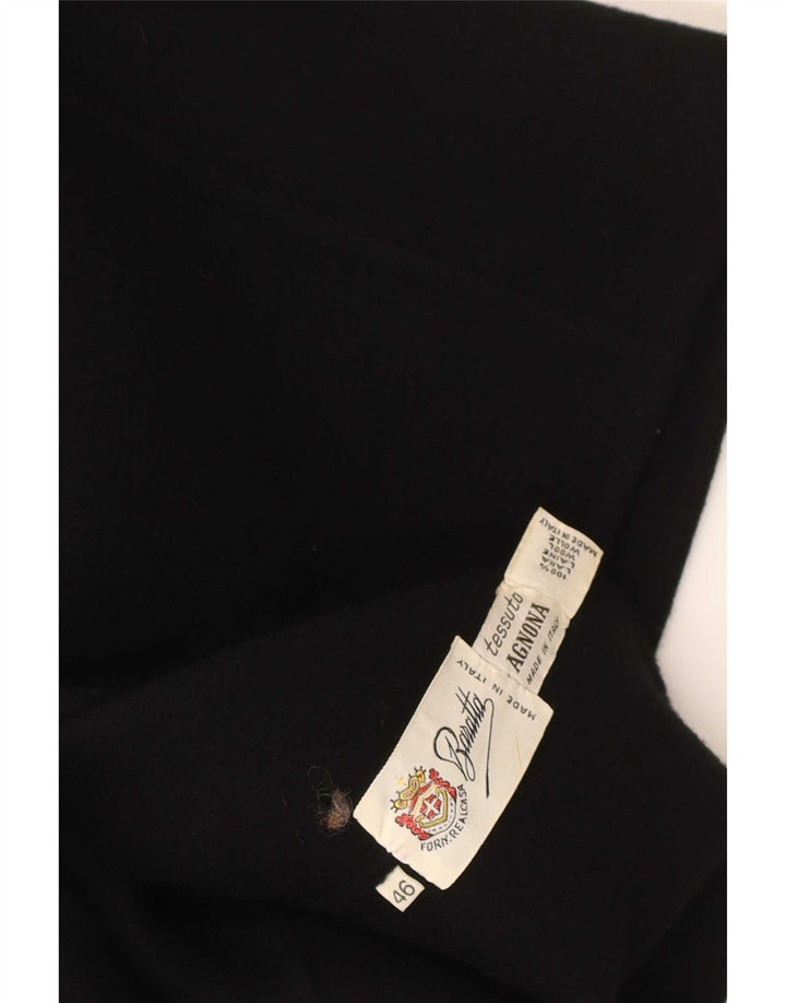 Chaqueta bomber vintage para mujer IT 46 lana negra grande