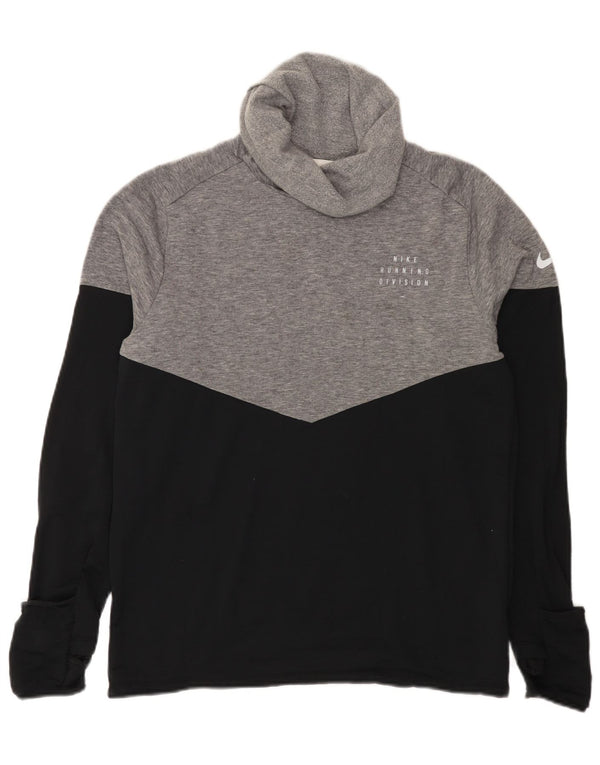 Nike Mens Therma-Fit Roll Neck Top Long Sleeve Medium Black Colourblock