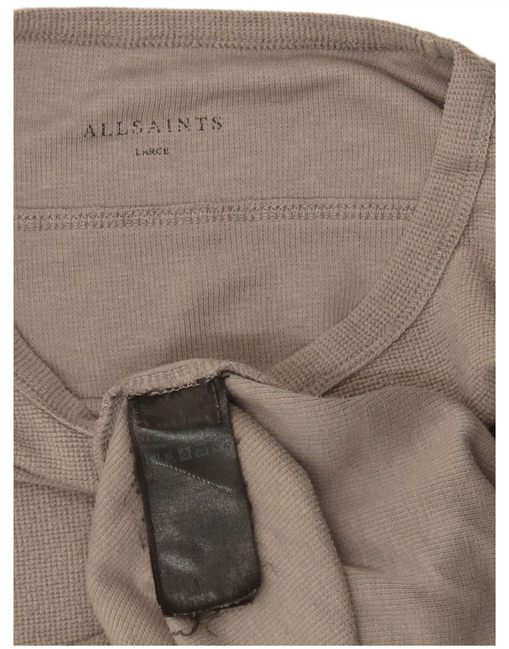 All Saints Top para hombre manga larga poliéster gris grande