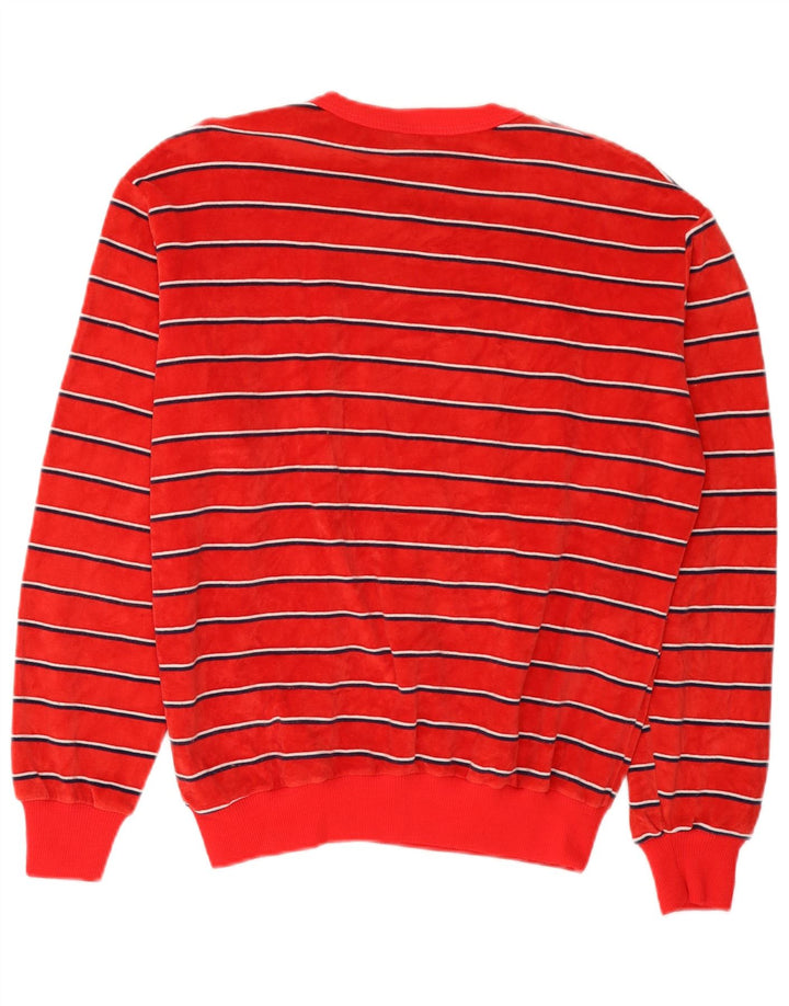 Vintage mujer sudadera Jumper Reino Unido 18 XL algodón a rayas rojas