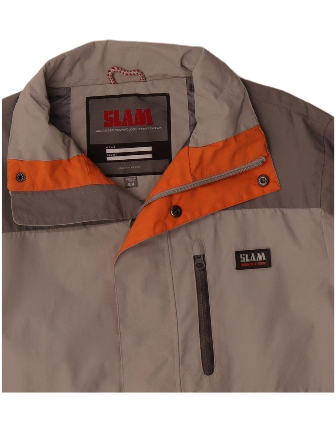 Slam Chaqueta cortavientos para hombre ES 36 Small Gris Colorblock Poliamida