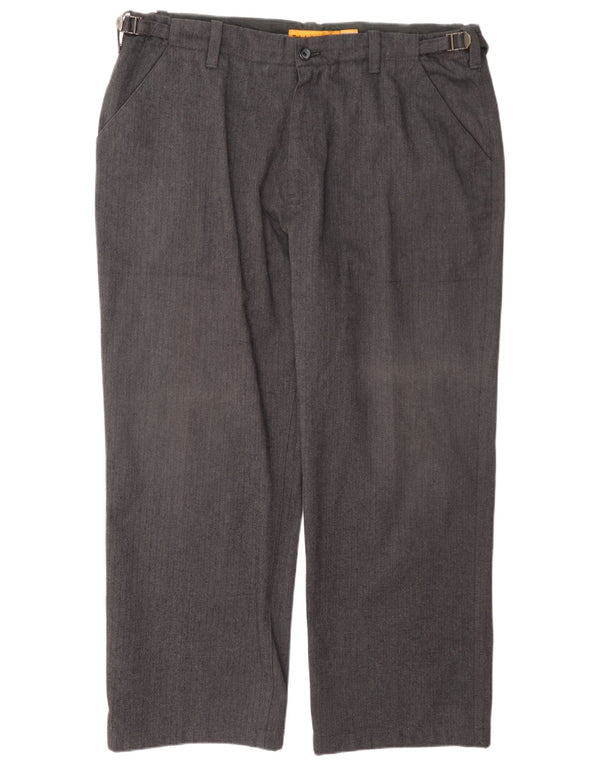 Timberland Pantalón chino recto para hombre W40 L29 Algodón en espiga gris