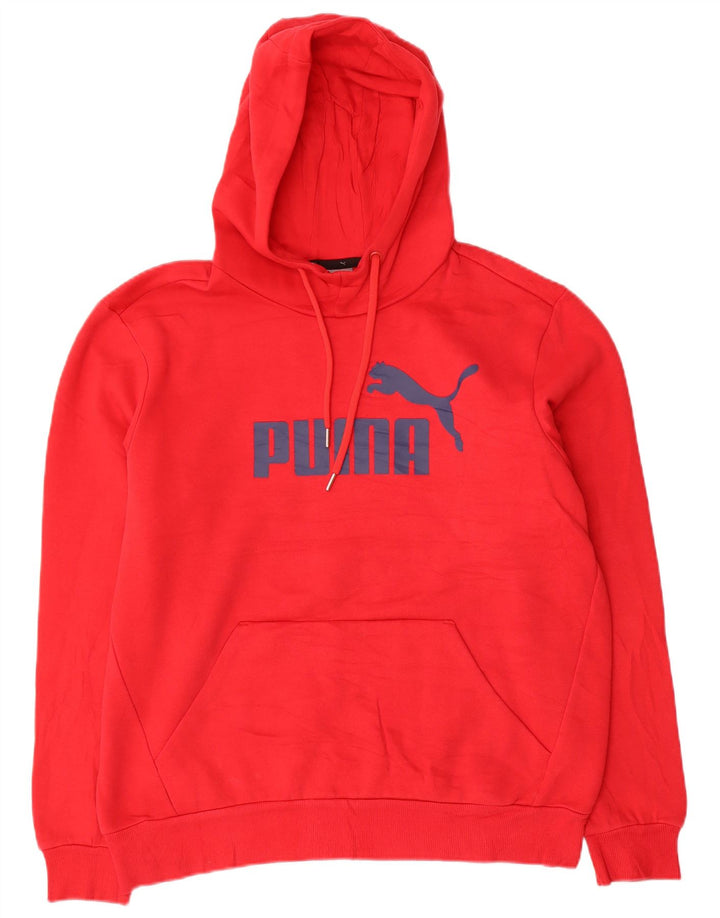 Puma Hombre Sudadera Con Capucha Gráfica Jersey De Algodón Rojo Medio