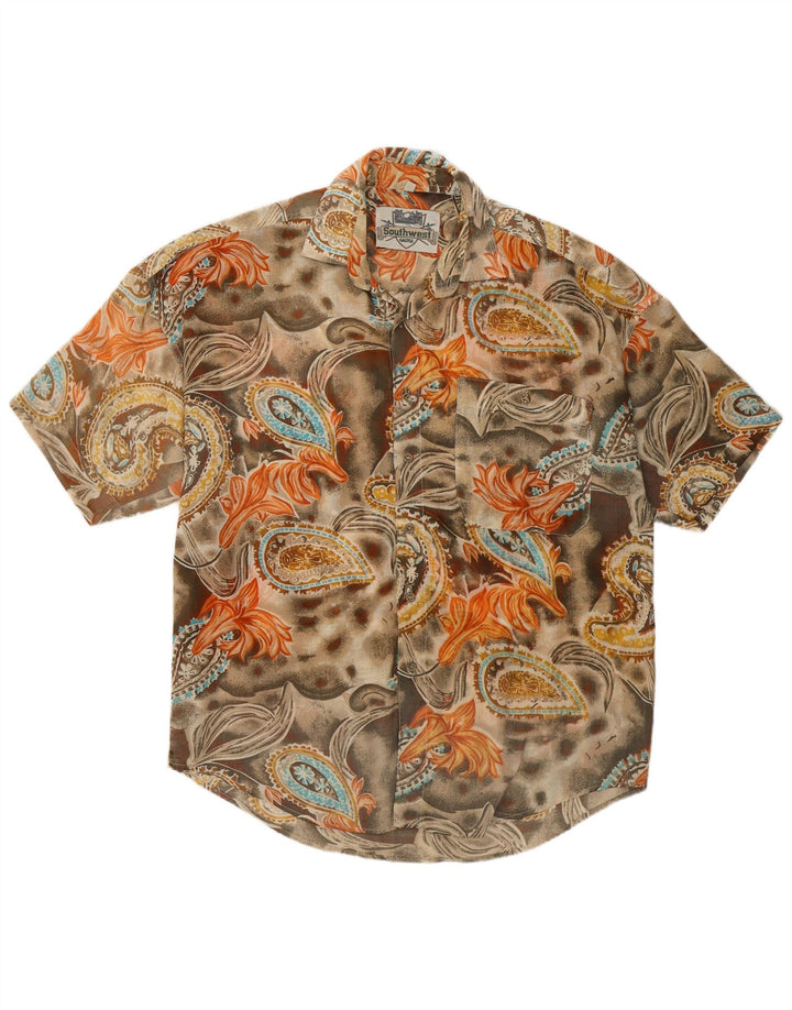 SOUTHWEST Camisa Manga Corta Hombre Talla 39/40 Medium Multicolor Paisley