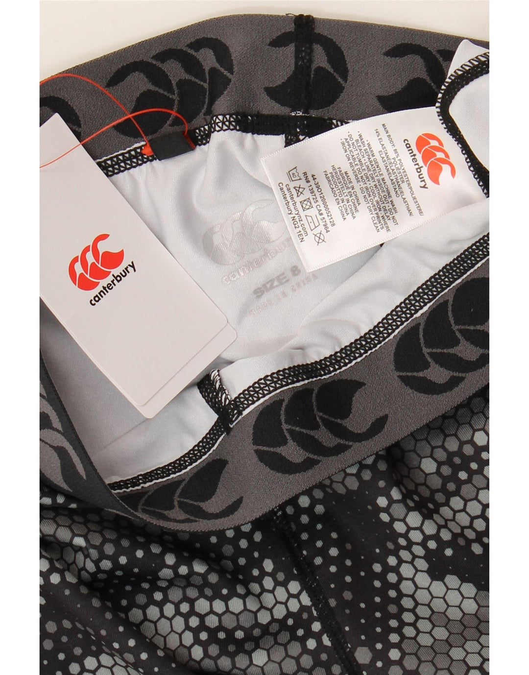 Canterbury Leggings gráficos para mujer UK 8 Pequeño Poliéster geométrico negro