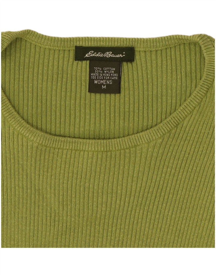 Eddie Bauer Top corto para mujer de manga larga UK 12 Algodón verde medio