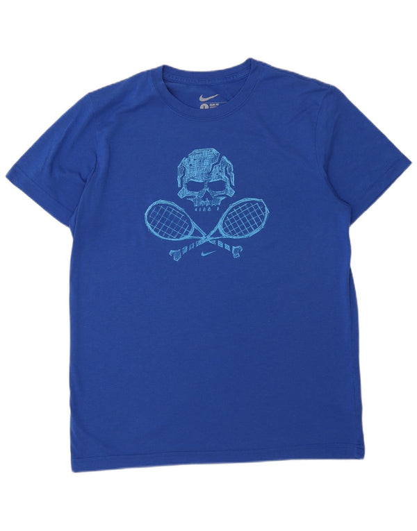 NIKE Camiseta ajustada con gráfico para hombre, talla grande, poliéster azul