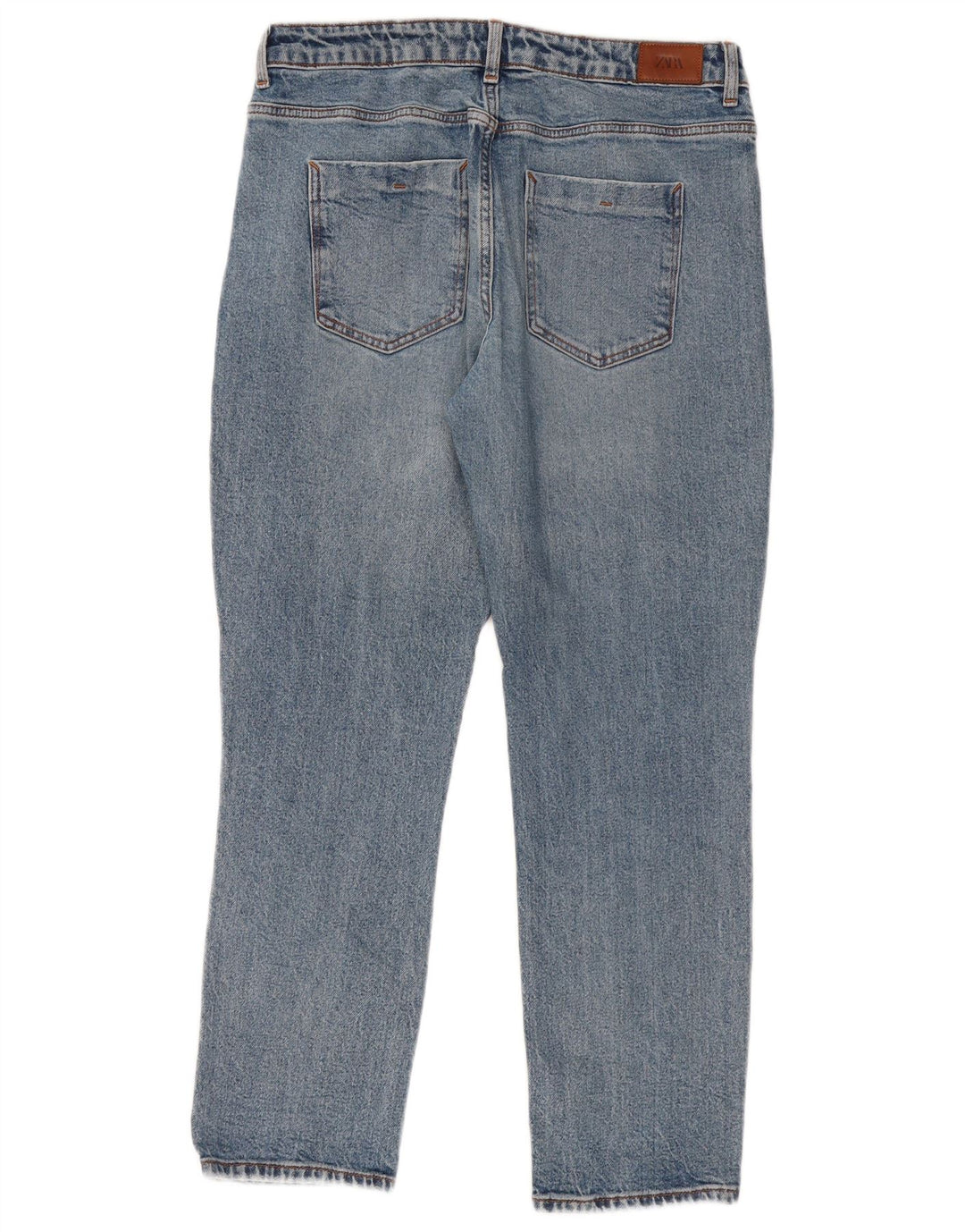 ZARA Mujer Vaqueros Slim Desgastados EU 40 Medium W30 L27 Azul