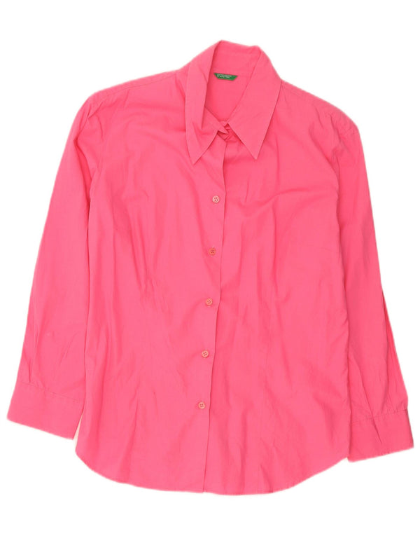 Camisa Benetton Mujer Grande Rosa Algodón