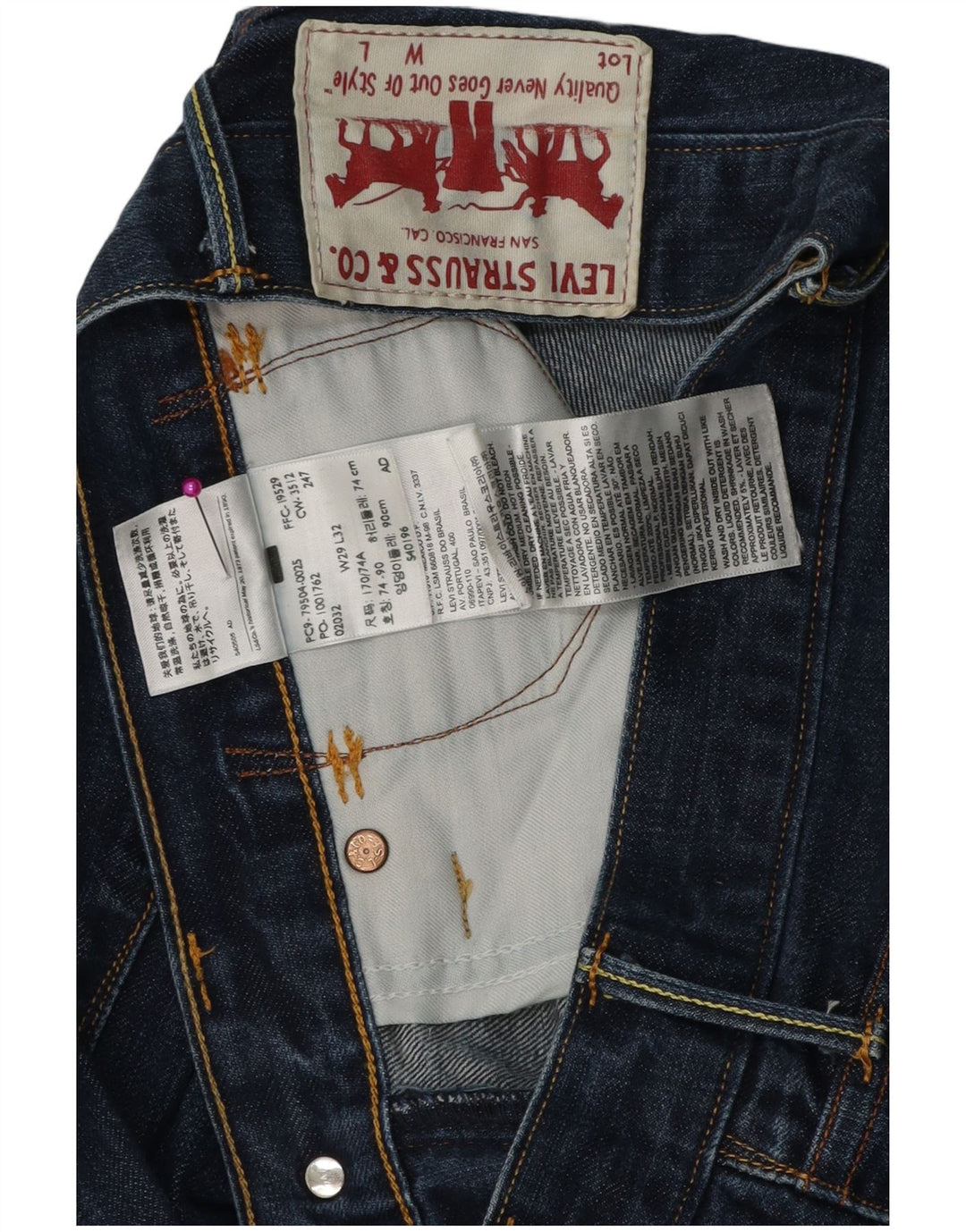 LEVI'S Vaqueros rectos para hombre W29 L29 Algodón azul