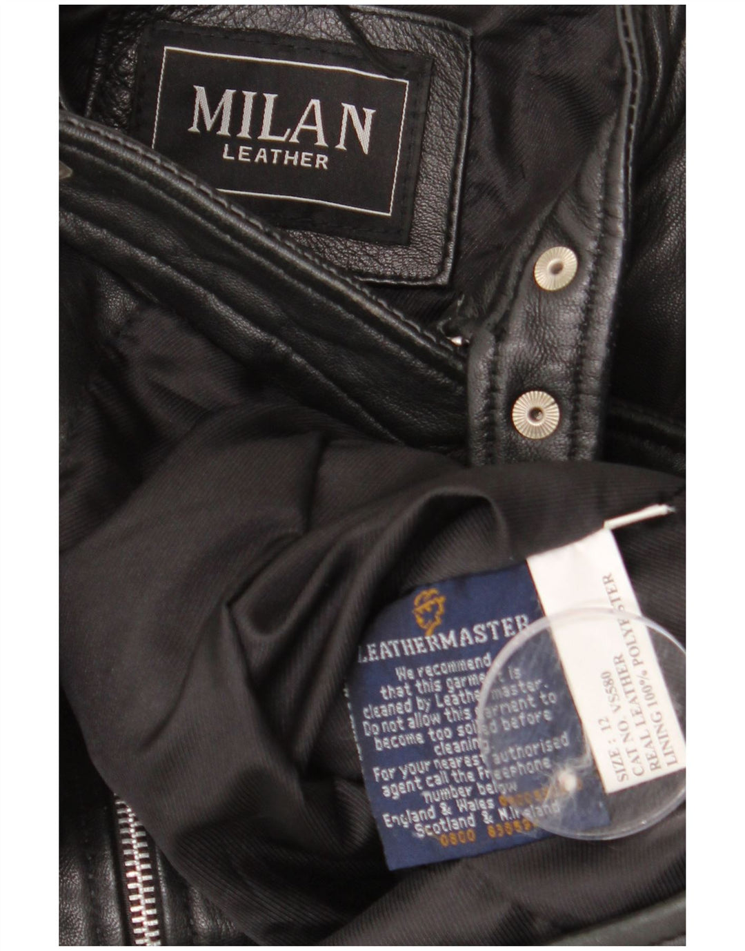Milan - Chaqueta de piel para motociclista para mujer, talla 40, talla mediana, piel negra