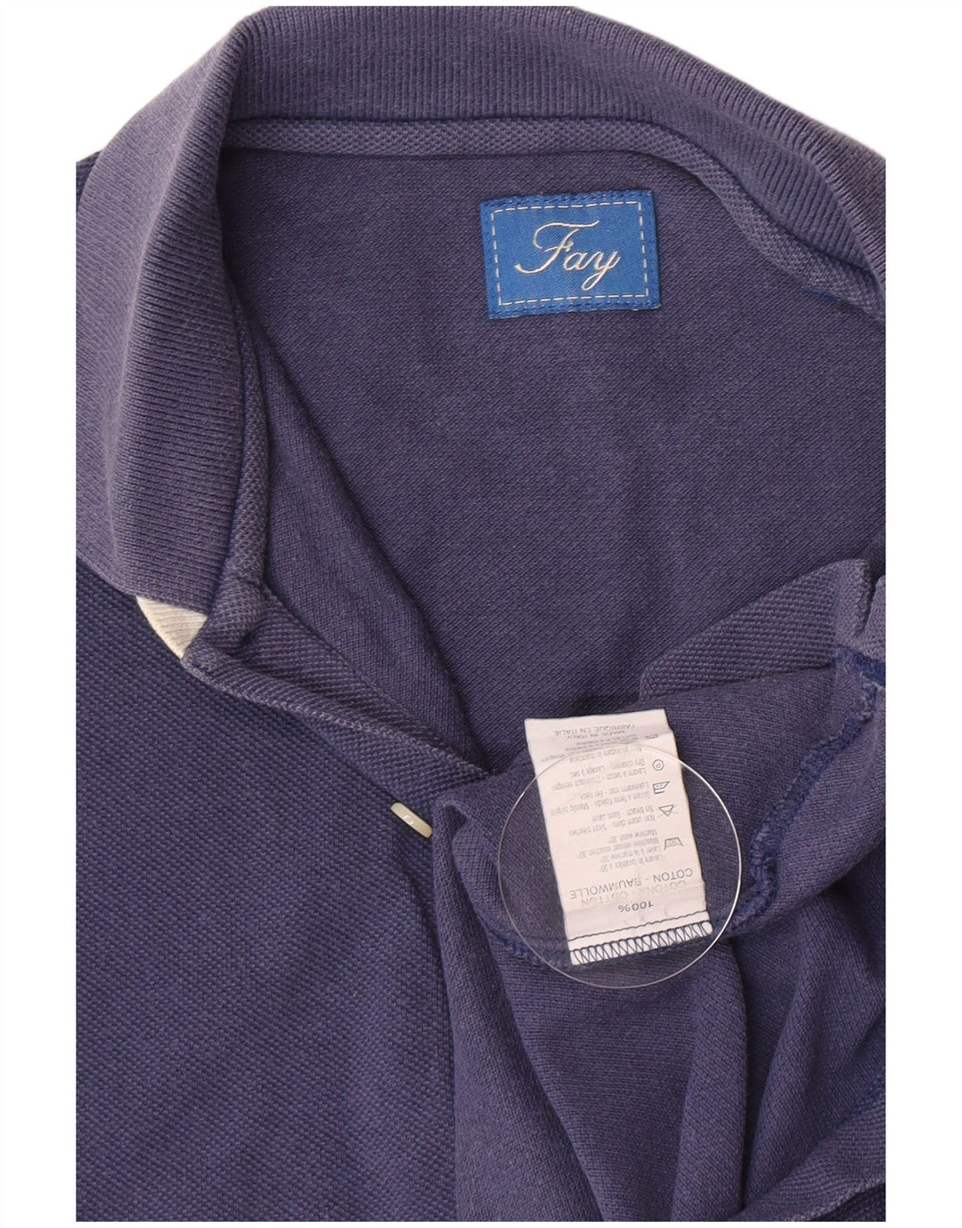 Fay Polo Hombre Small Azul Marino Algodón