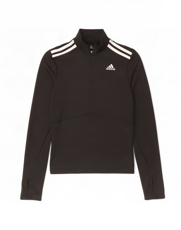 Adidas Mujer Aeroready Zip Neck Jersey Chándal Top UK 4/6 XS Negro