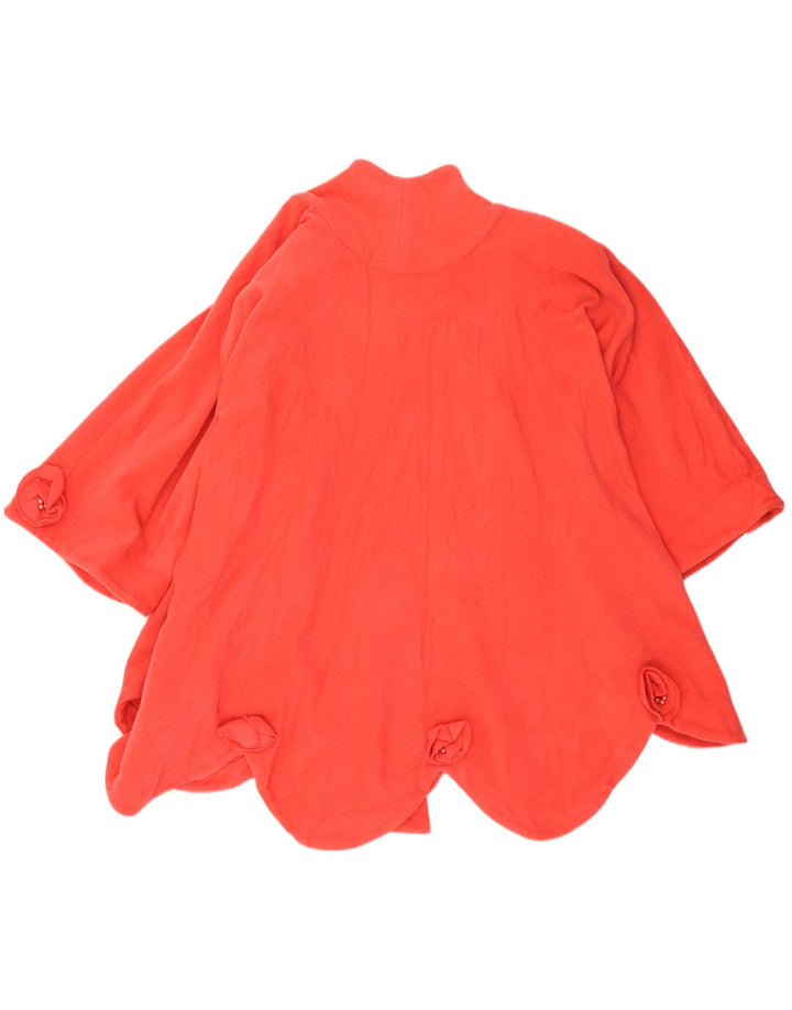 Vintage mujer Poncho abrigo Reino Unido 20 2XL rojo