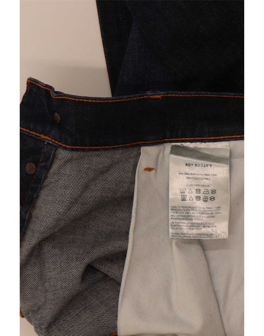 Roy Rogers Vaqueros ajustados para hombre W36 L32 Algodón azul marino