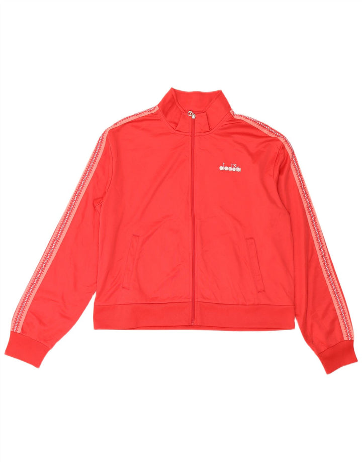 Diadora Mujer Graphic Chándal Top Chaqueta ES 40 XL Poliéster Rojo