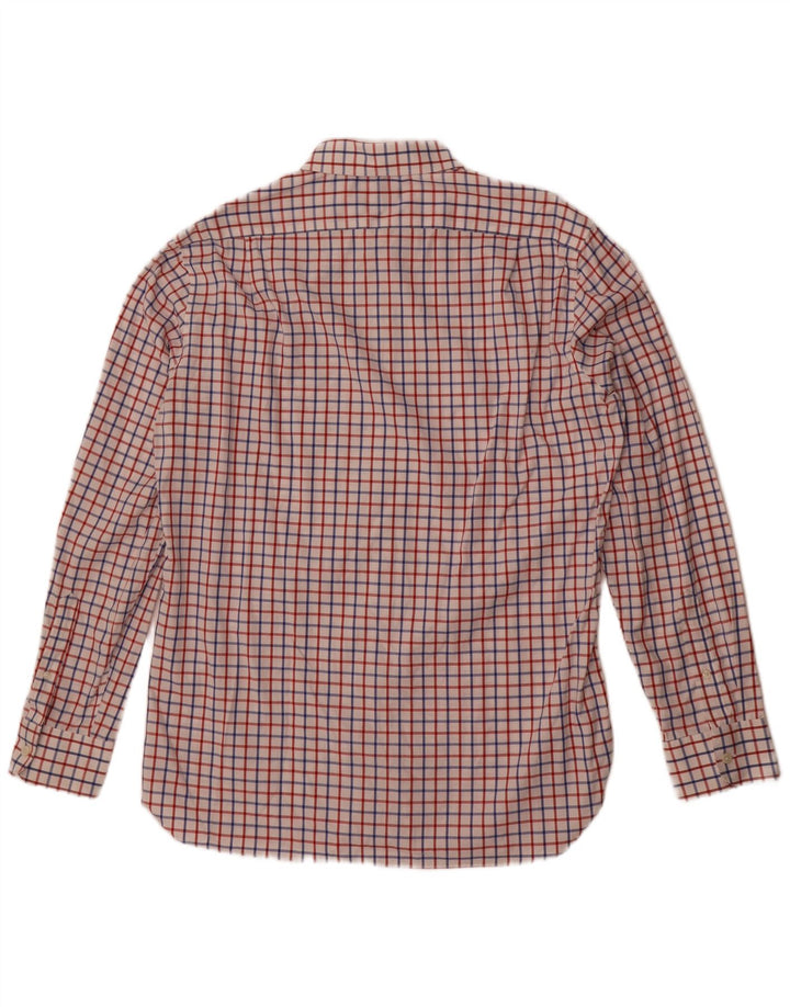 J. Crew Camisa Thompson para hombre talla 16 16 1/2 cuadros blancos grandes