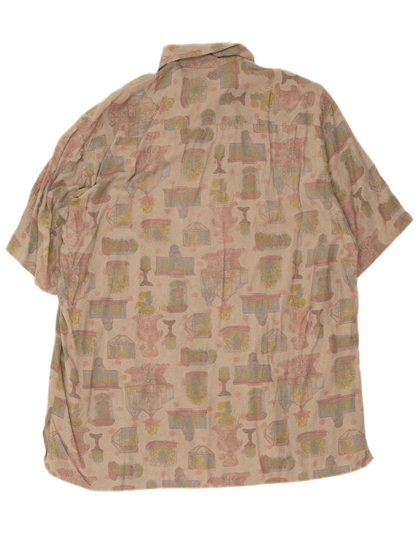 Ingram Hombre Camisa Gráfica De Manga Corta XL Viscosa Beige