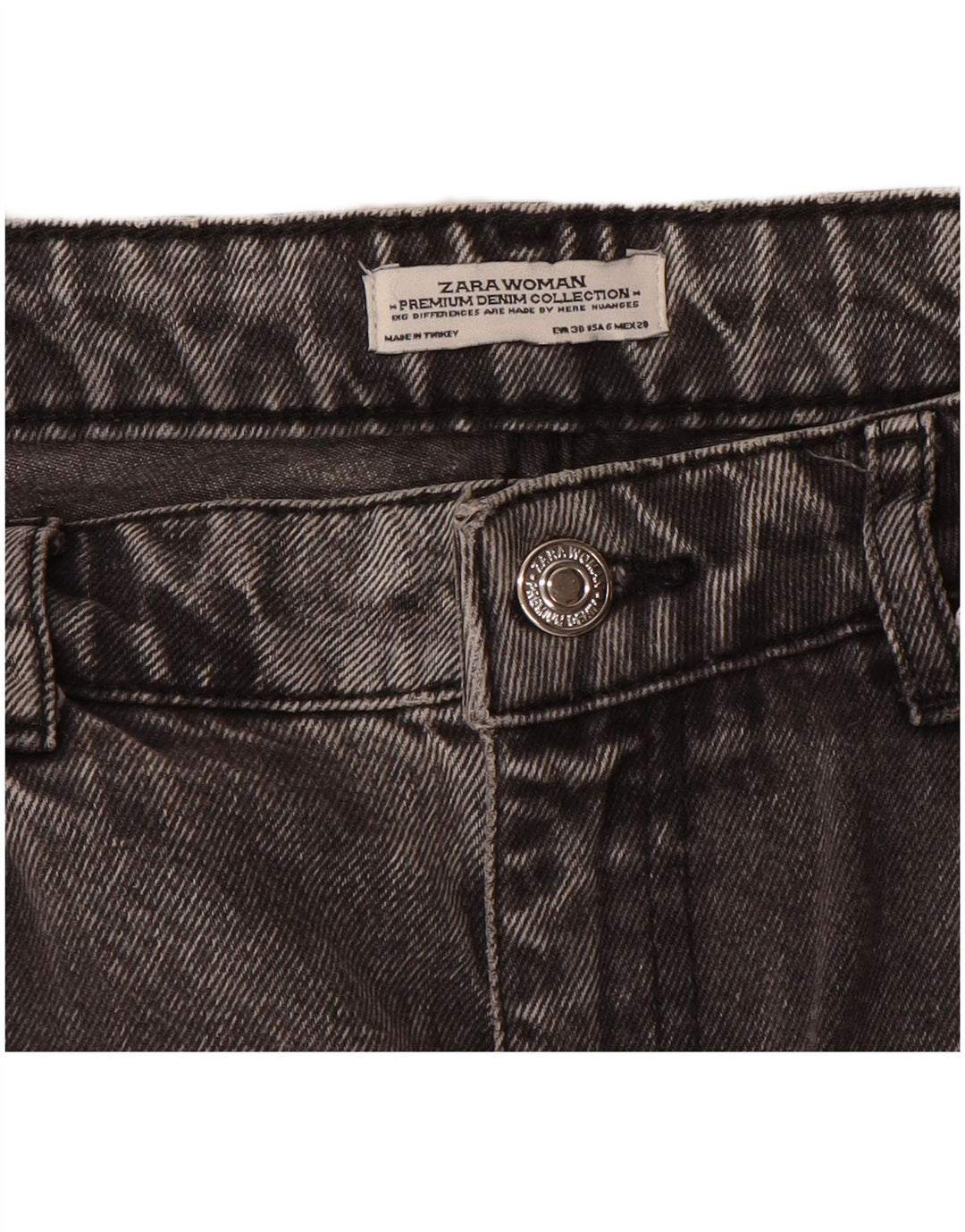 Zara Jeans Cónicos Para Mujer EU 38 Small W28 L26 Gris