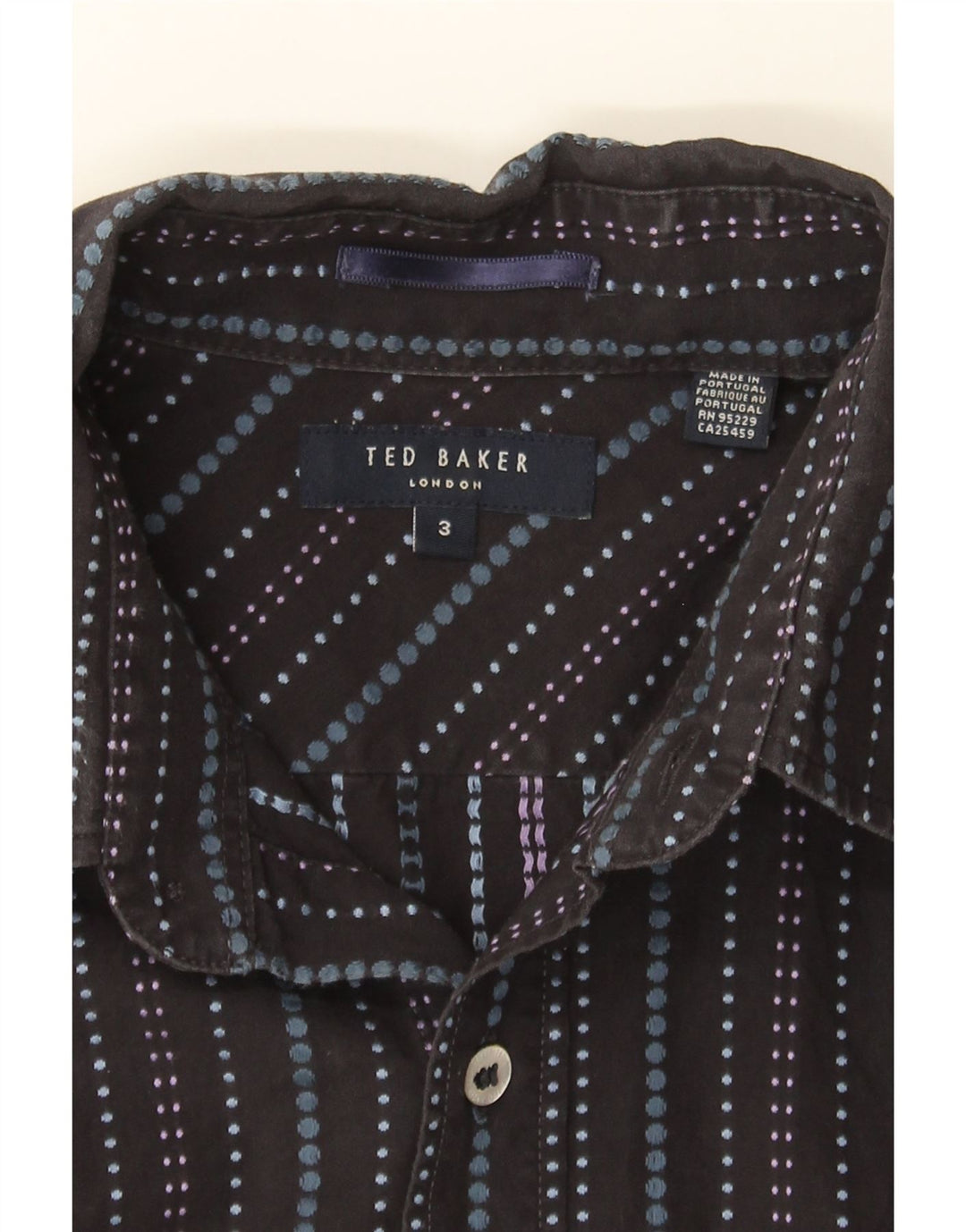 TED BAKER Mens Shirt Size 3 Medium Black Striped Cotton Vintage Ted Baker and Second-Hand Ted Baker from Messina Hembry 