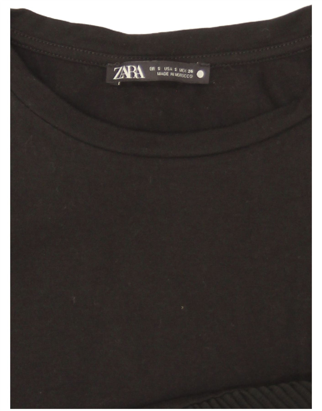 Zara Mujer Camiseta Top UK 10 Small Negro