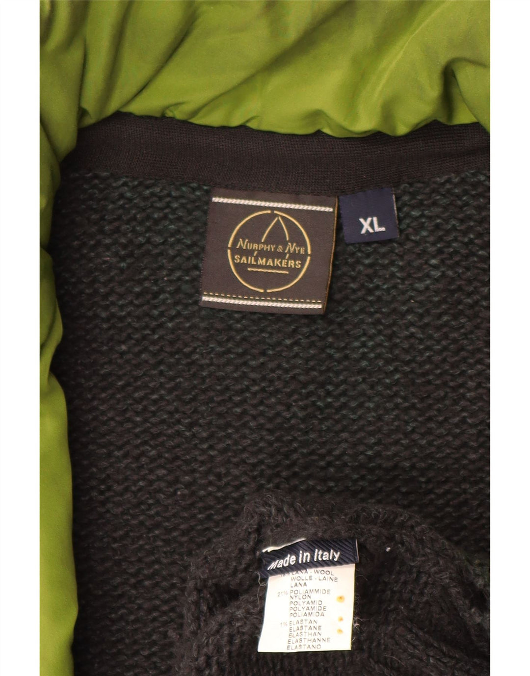 MURPHY & NYE Suéter tipo cárdigan para hombre Sailmakers XL Lana gris