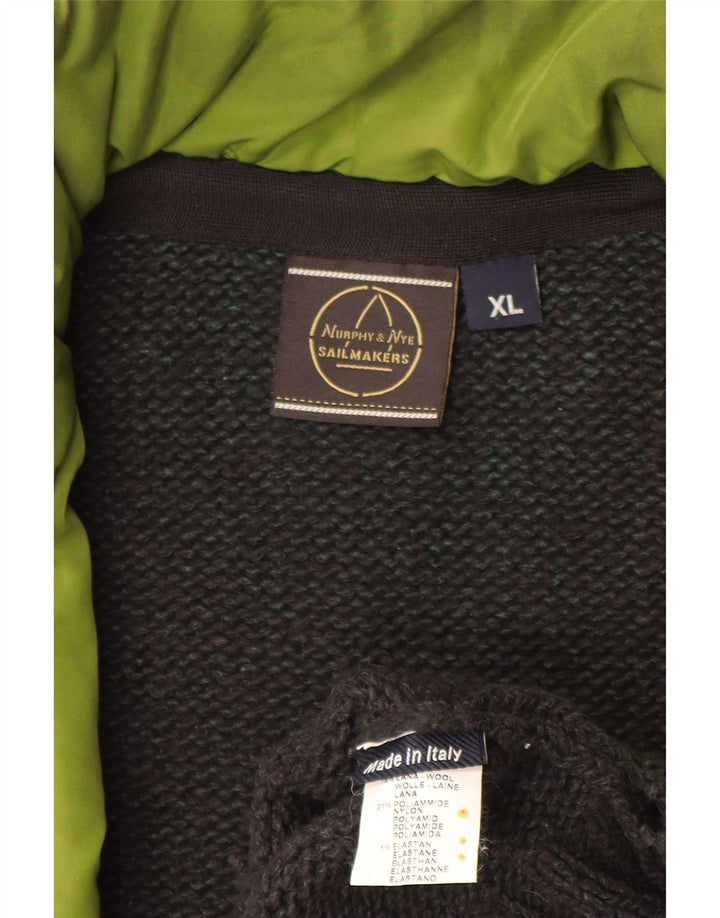 MURPHY & NYE Suéter tipo cárdigan para hombre Sailmakers XL Lana gris