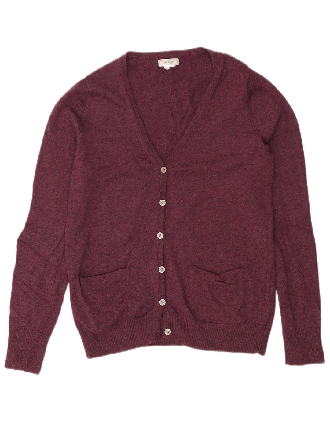 Suéter tipo cárdigan para mujer Fat Face UK 12 Lana mediana color burdeos