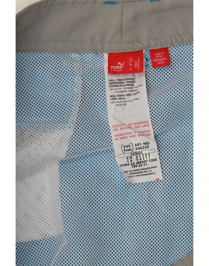 Puma Bañador con gráfico para hombre, talla grande, poliéster azul