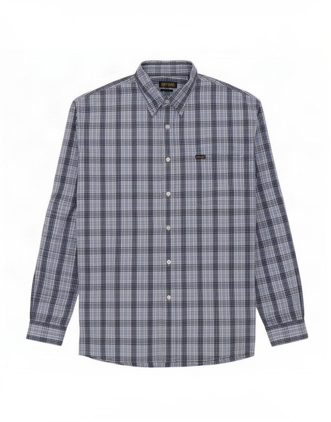 Camisa Wrangler Hombre XL Algodón A Cuadros Azul