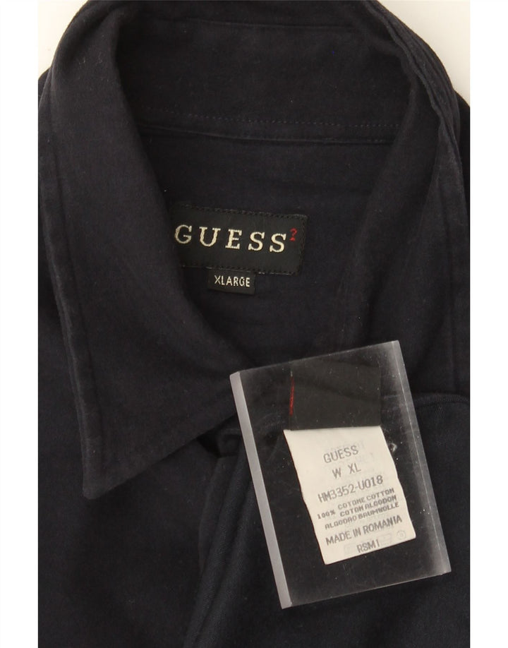 Camisa Guess Hombre XL Azul Marino Algodón