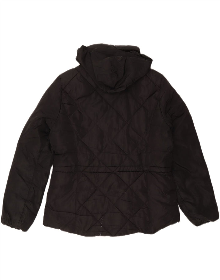 Marks & Spencer Chaqueta acolchada con capucha para mujer UK 44 Mediana Poliéster negro