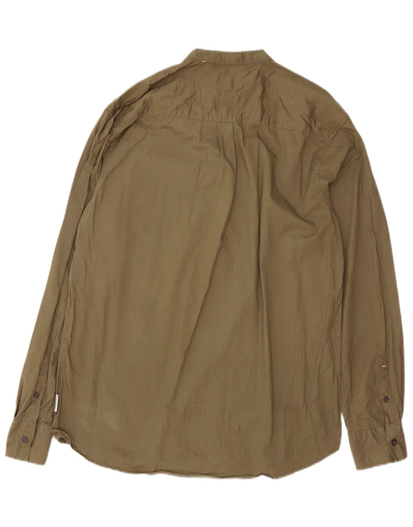 Pierre Cardin Camisa tipo jersey de corte regular para hombre, talla grande, algodón caqui