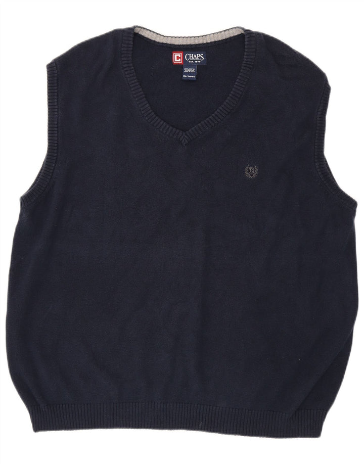 CHAPS Chaleco para hombre Camiseta sin mangas XL Algodón azul marino