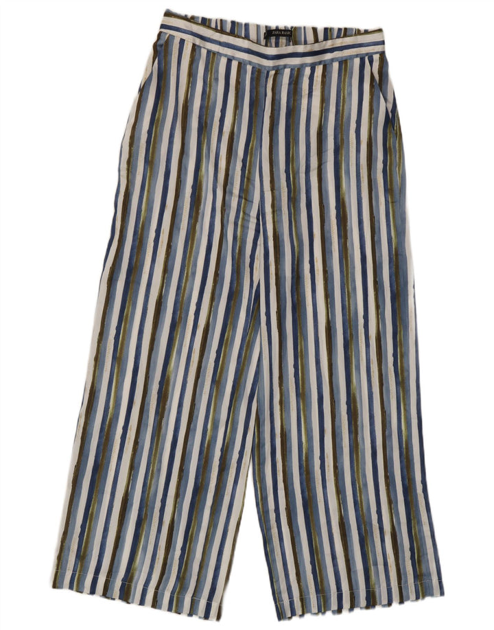 Zara Mujer Pantalón Cropped Mediano W28 L25 Poliéster Rayas Multicolor