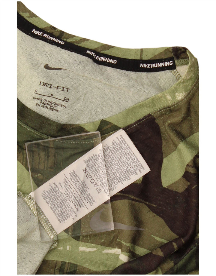 Camiseta Nike Dri Fit para hombre Top Small Caqui Geométrico Poliéster