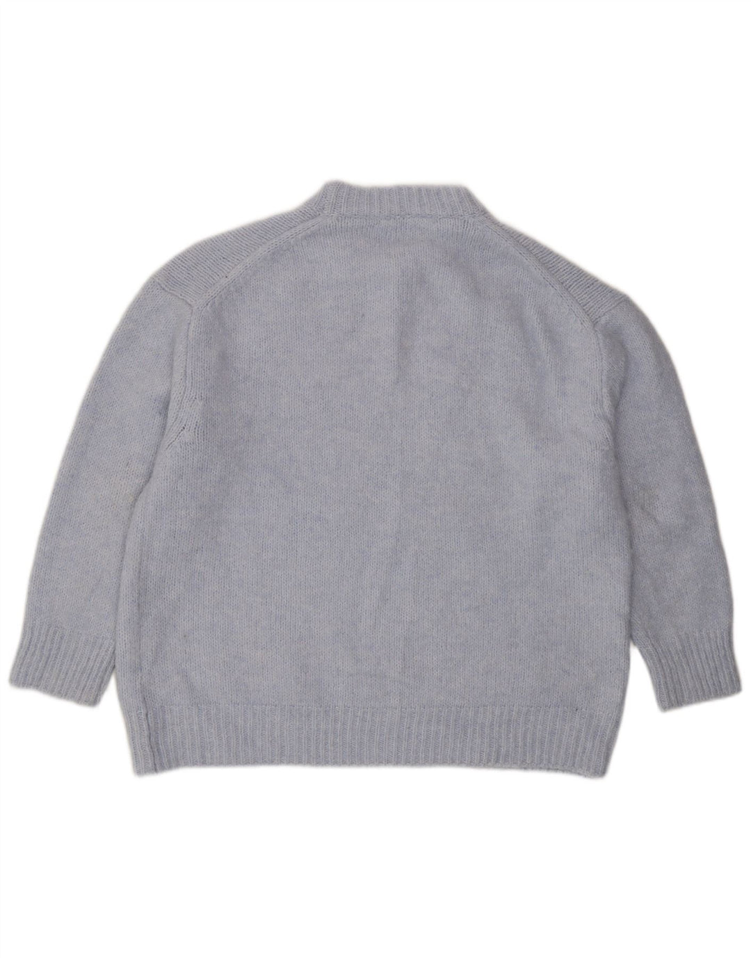 Zara Jersey de cuello redondo extragrande para mujer, talla 40, color azul