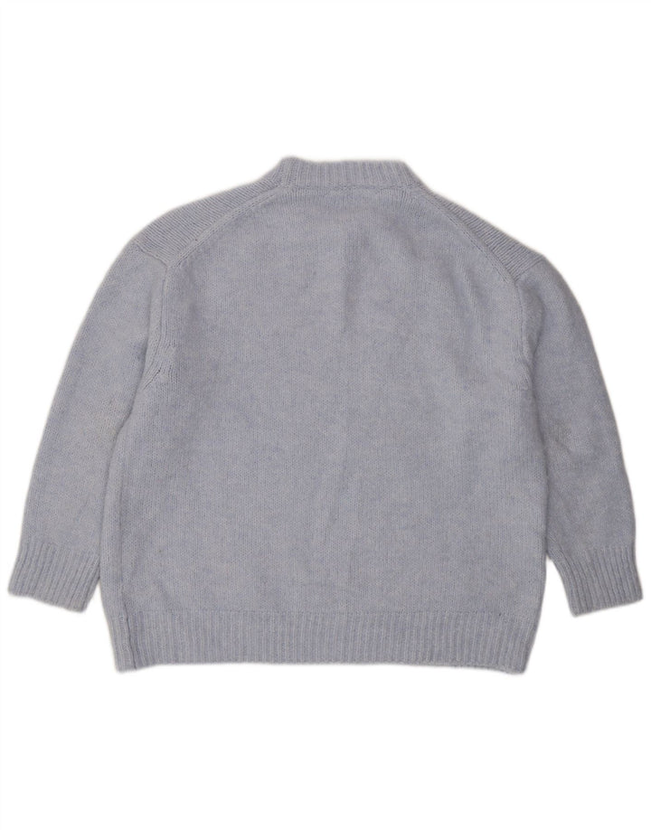 Zara Jersey de cuello redondo extragrande para mujer, talla 40, color azul