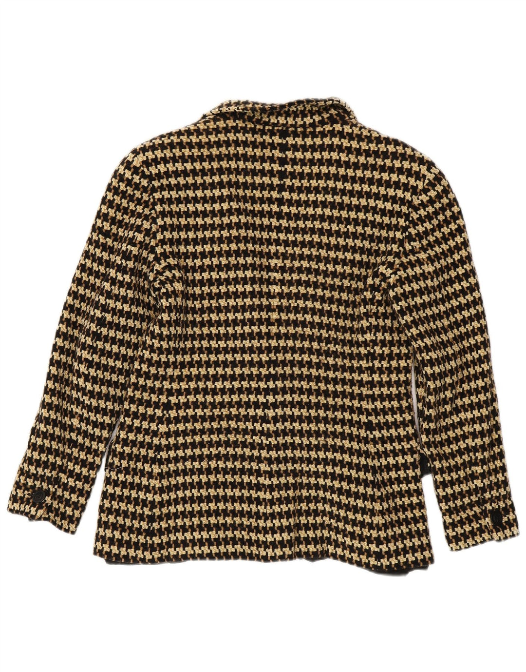 Marella Chaqueta tipo blazer de 1 botón para mujer Reino Unido 44 Grande Marrón Pata de gallo