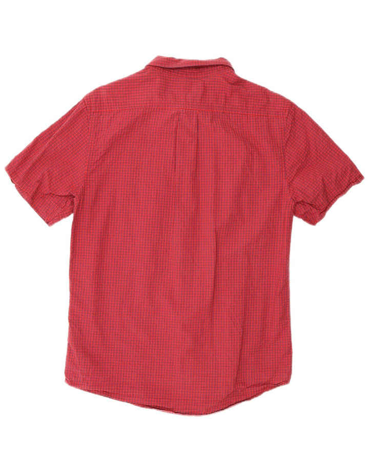 LEE Mens Regular Fit Short Sleeve Shirt Small Red Check Cotton