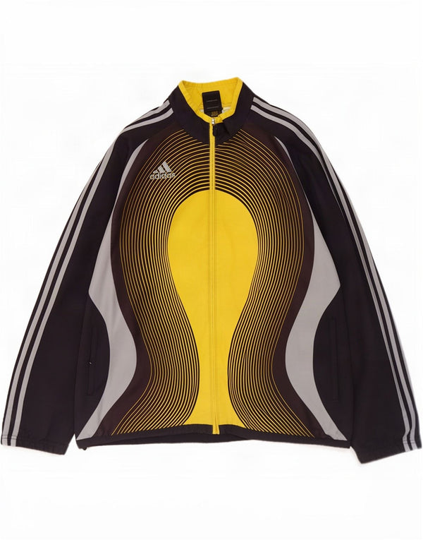 Adidas Mens Graphic Chándal Top Chaqueta UK 44/46 Grande Negro Colorido