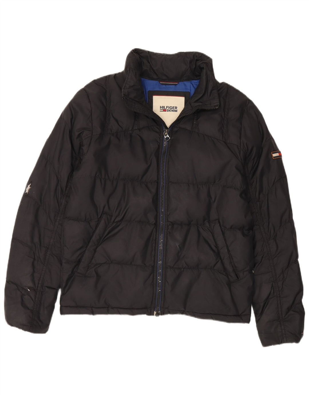 Tommy Hilfiger Chaqueta acolchada para hombre UK 38 Medium Black Nylon